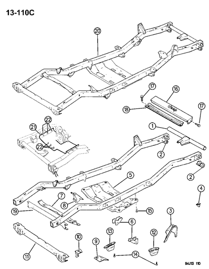 1995 Jeep Wrangler Push Pin Diagram for 55176248