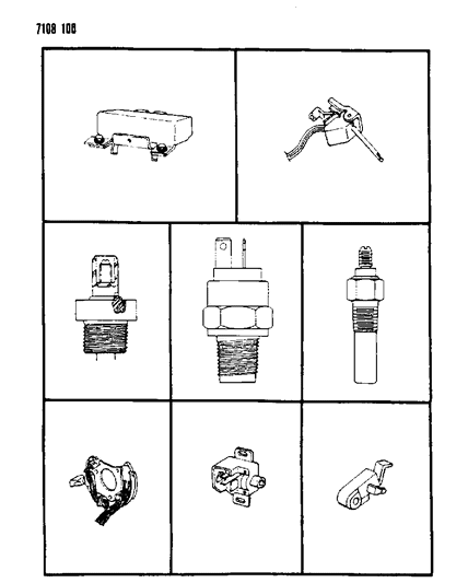 1987 Chrysler LeBaron Relays - Solenoids - Sensors Diagram