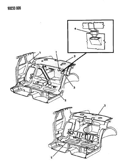 1990 Chrysler LeBaron Silencers - Rear Compartment Diagram