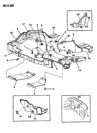1990 Chrysler Town & Country Frame Front Diagram