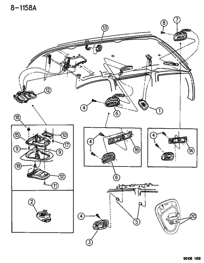 1996 Dodge Grand Caravan Lamp-Dome Diagram for JV76SK4