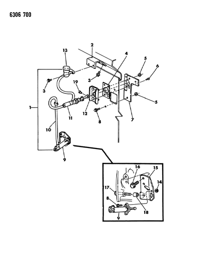 1987 Dodge D350 Controls, Hydraulic Clutch Diagram