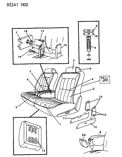 1993 Dodge Dynasty Front Seat Diagram 2