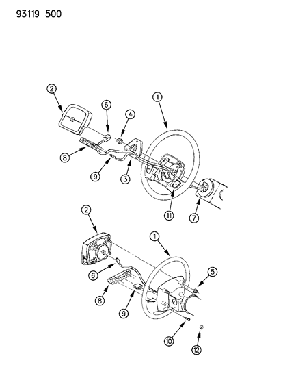 1993 Chrysler New Yorker Salon Steering Wheel Diagram