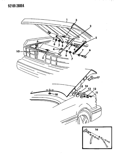 1992 Dodge Shadow Deck Lid Diagram