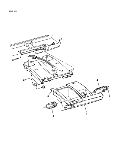 1985 Dodge Ramcharger Instrument Panel Ash Receiver & Cigar Lighter Diagram