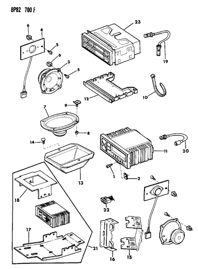 1991 Dodge Monaco Radio & Speakers Diagram 1