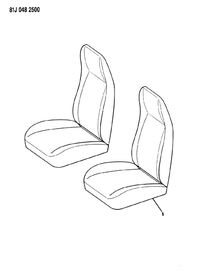 1986 Jeep J20 Frame & Pad Front Bucket Seat Diagram