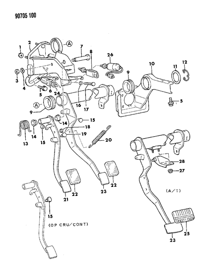 1990 Dodge Colt Brake Pedal Diagram