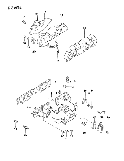 1989 Dodge Ram 50 Manifold - Intake Diagram