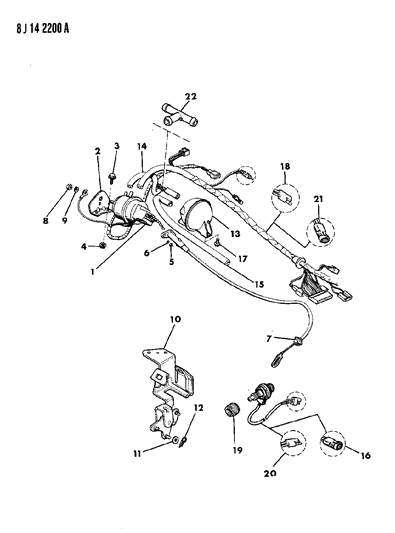 1987 Jeep Wrangler Speed Control - Engine Compartment Components Diagram 2