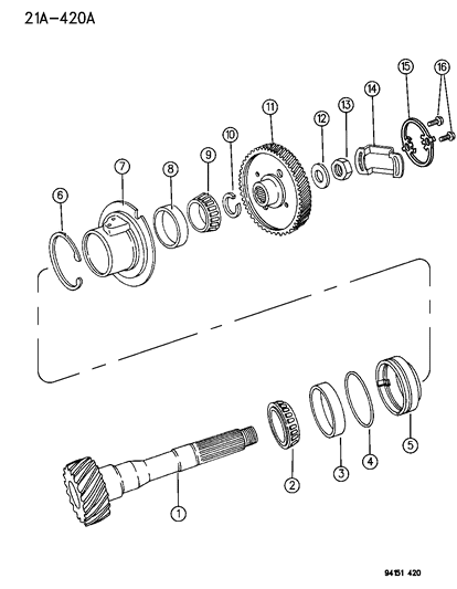 1994 Dodge Shadow Shaft - Transfer Diagram 1