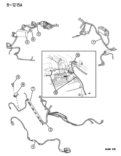 1996 Jeep Grand Cherokee Wiring - Engine & Related Parts Diagram