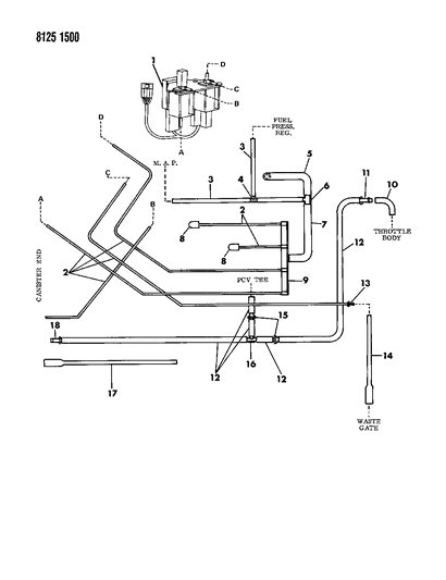 1988 Chrysler LeBaron Emission Hose Harness Diagram 3