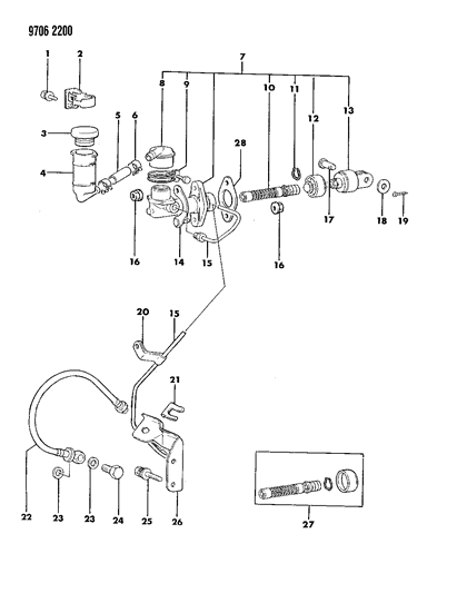 1989 Chrysler Conquest Clutch Master Cylinder Diagram