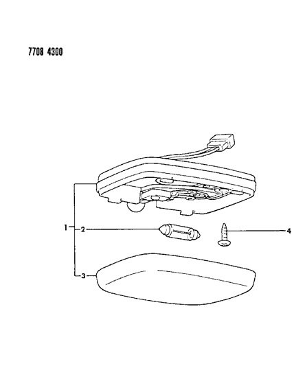 1987 Dodge Raider Lamp - Dome Diagram