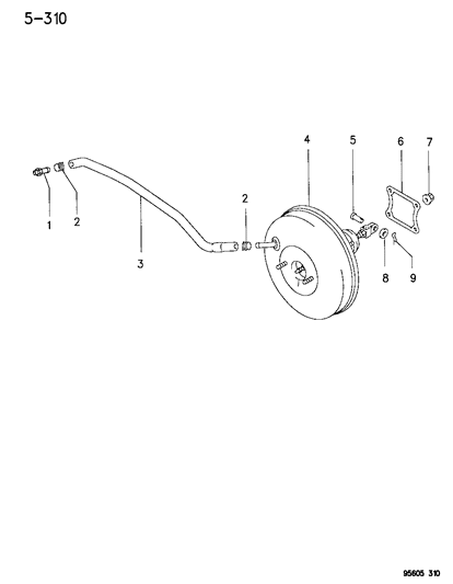 1996 Chrysler Sebring Booster, Power Brake Diagram