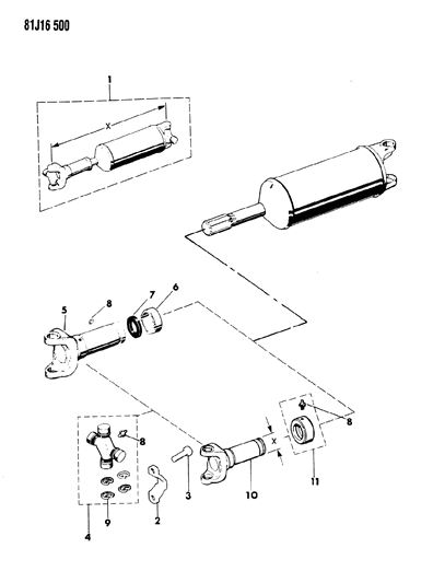 1985 Jeep Wrangler Rear Propeller Shaft Diagram