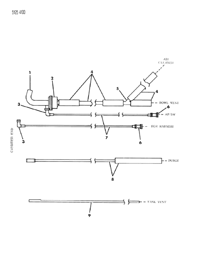 1985 Dodge Charger Vapor Canister Hose Harness Diagram 2