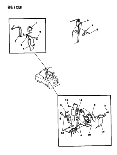 1992 Dodge W250 Belts - Front Seat Outer Diagram