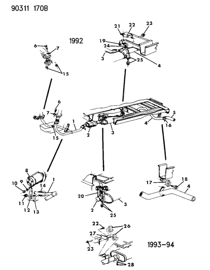 1993 Dodge Ram Van Exhaust System Diagram 2