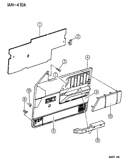 1996 Dodge Dakota Door Trim Panel Diagram