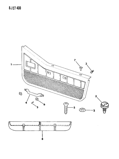 1987 Jeep Wrangler Door Trim Panel Half Hard Doors Diagram