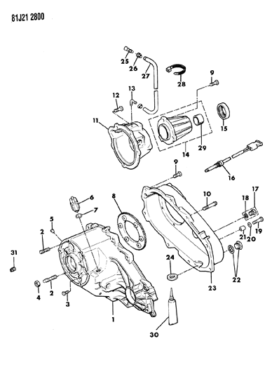 1984 Jeep Wagoneer Case, Extension & Miscellaneous Parts Diagram 1