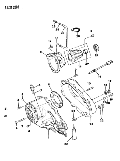 1984 Jeep Grand Wagoneer Case, Extension & Miscellaneous Parts Diagram 1