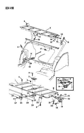 1988 Chrysler Town & Country Rear Fold Down Seat Diagram