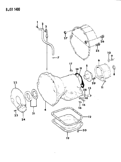 1990 Jeep Grand Wagoneer Case, Adapter & Miscellaneous Parts Diagram