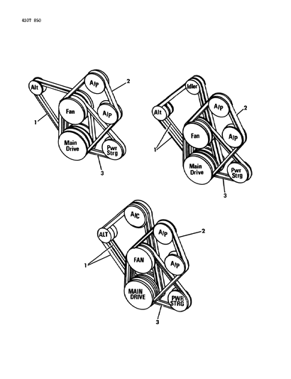 1984 Dodge W250 Drive Belts Diagram 3