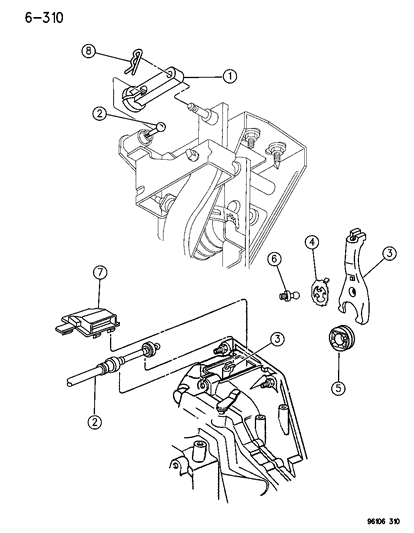 1996 Chrysler Sebring Convertible Linkage, Clutch Diagram