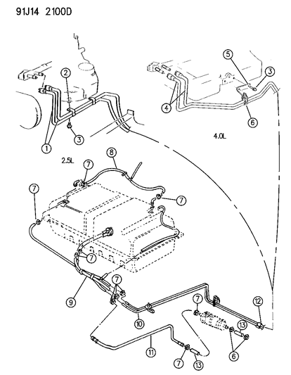 1992 Jeep Comanche Fuel Lines Diagram