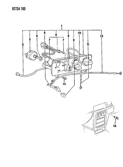 1992 Dodge Colt Control, Heater Diagram