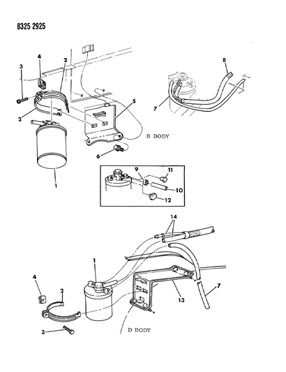 1989 Dodge D150 Vapor Canister Diagram