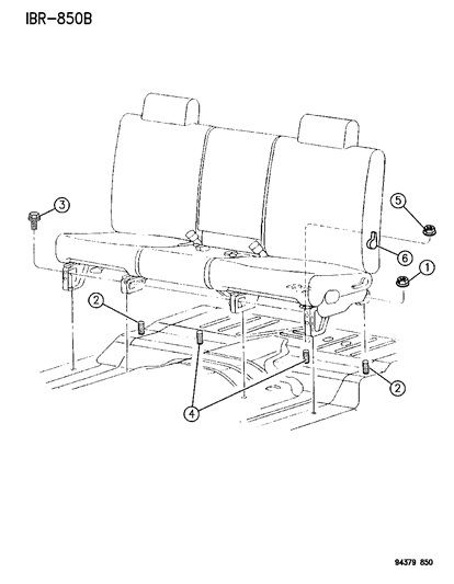 1996 Dodge Ram 3500 Seat - Floor Attaching Diagram