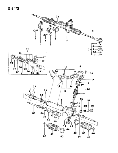 1989 Dodge Colt Gear - Power Steering Diagram