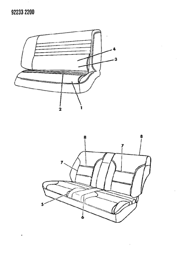 1992 Chrysler LeBaron Rear Seat Diagram 2