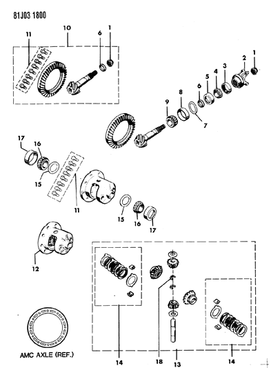 1986 Jeep Comanche Differential & Gears Diagram 1