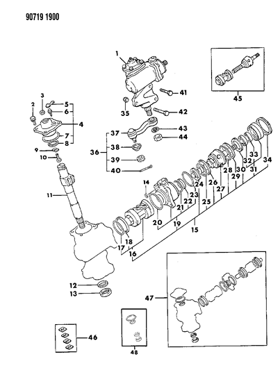 1990 Dodge Ram 50 Gear - Power Steering Diagram