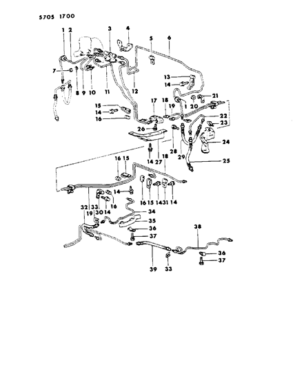 1986 Dodge Colt Lines & Hoses, Brake Diagram