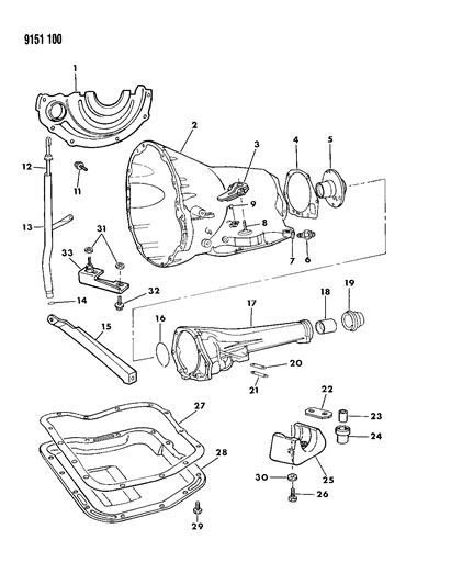 1989 Chrysler Fifth Avenue Transmission With Case & Extension Diagram