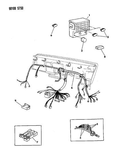 1990 Dodge Daytona Wiring - Instrument Panel Diagram