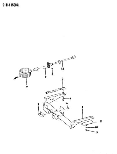 1991 Jeep Cherokee Hitch - Trailer Diagram