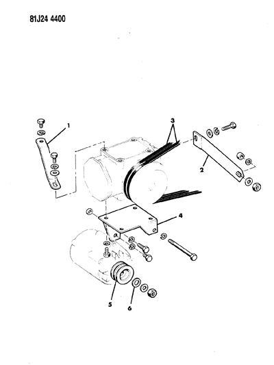 1985 Jeep Grand Wagoneer Compressor & Mounting Diagram 1