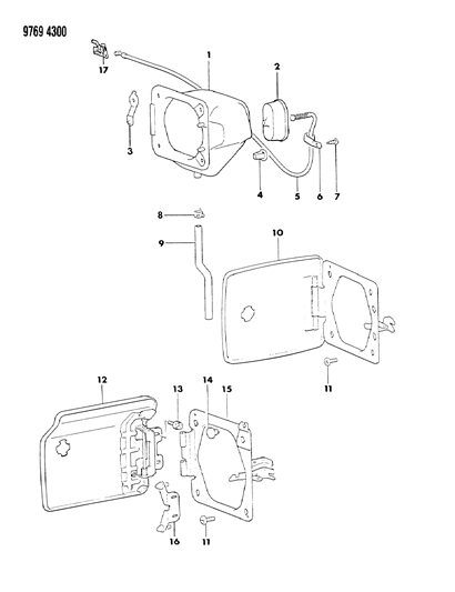 1989 Chrysler Conquest Fuel Filler Door Diagram