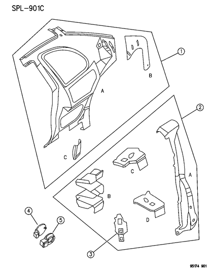 1995 Dodge Neon Quarter Panel Diagram 2