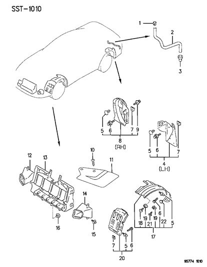 1996 Dodge Stealth GROMMET-Body Diagram for MU810509