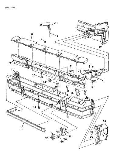 1984 Chrysler LeBaron Bumper, Rear Diagram 2